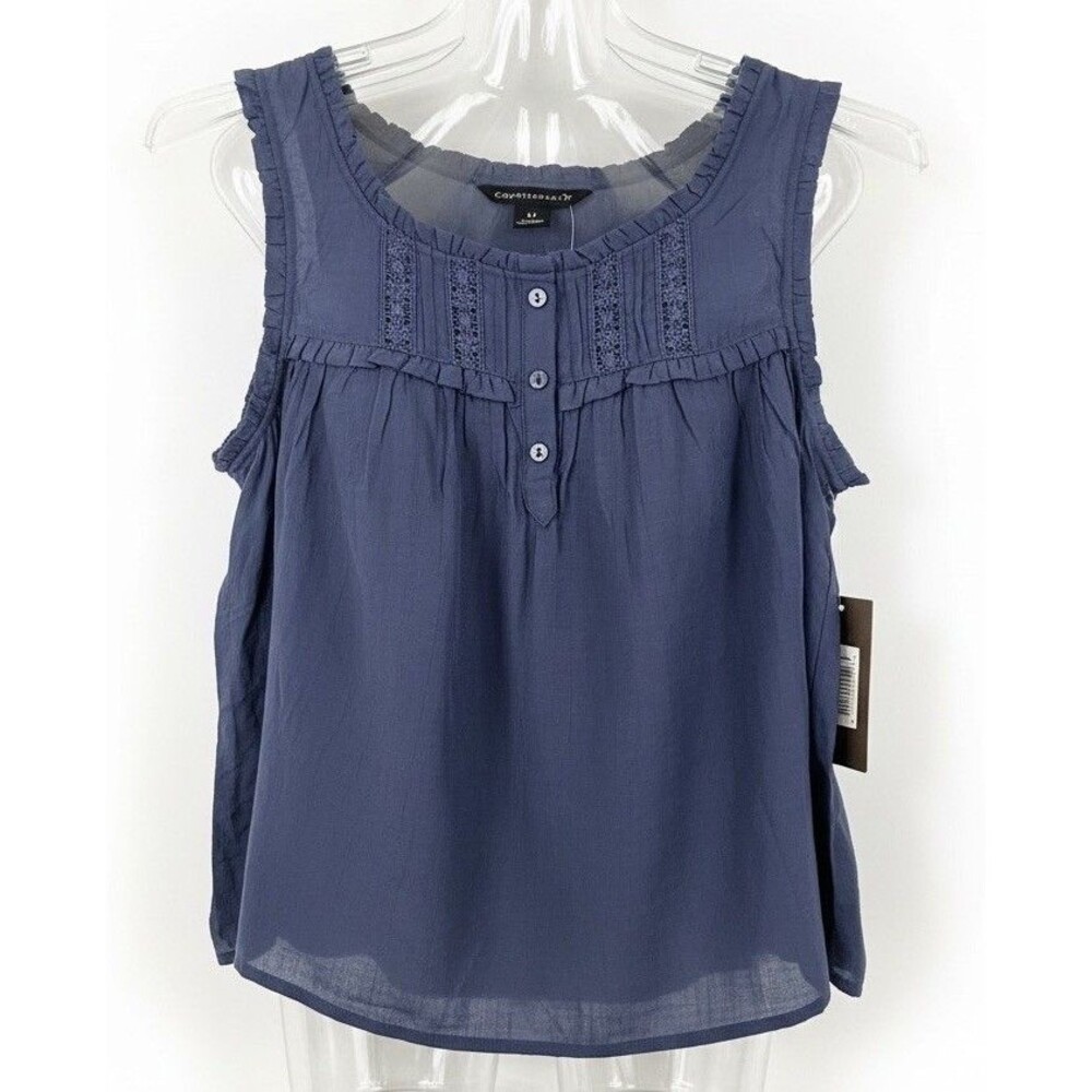 Counterparts Sleeveless Rayon Blend Navy TOP Size M - NWT